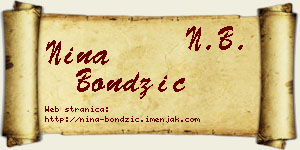 Nina Bondžić vizit kartica